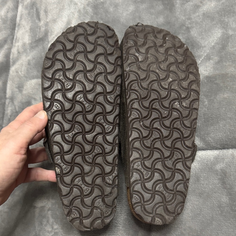 Birkenstock Suede Slip-On Shoes with Buckle - mocha size 40 - Picture 9 of 11
